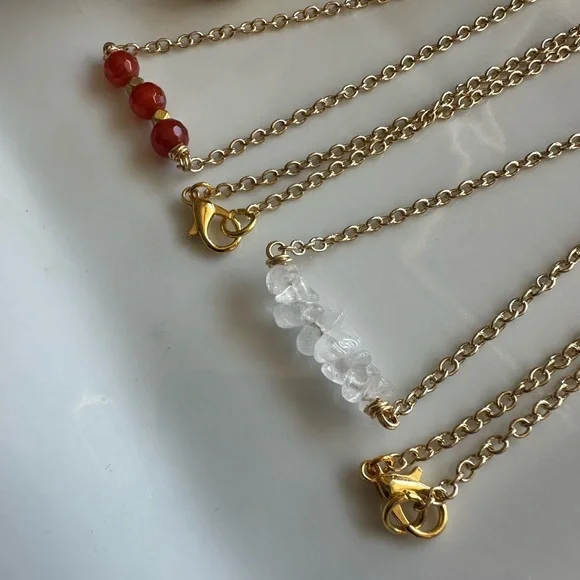 Crystal Quartz and Carnelian Necklace Set - Picture 6 of 6